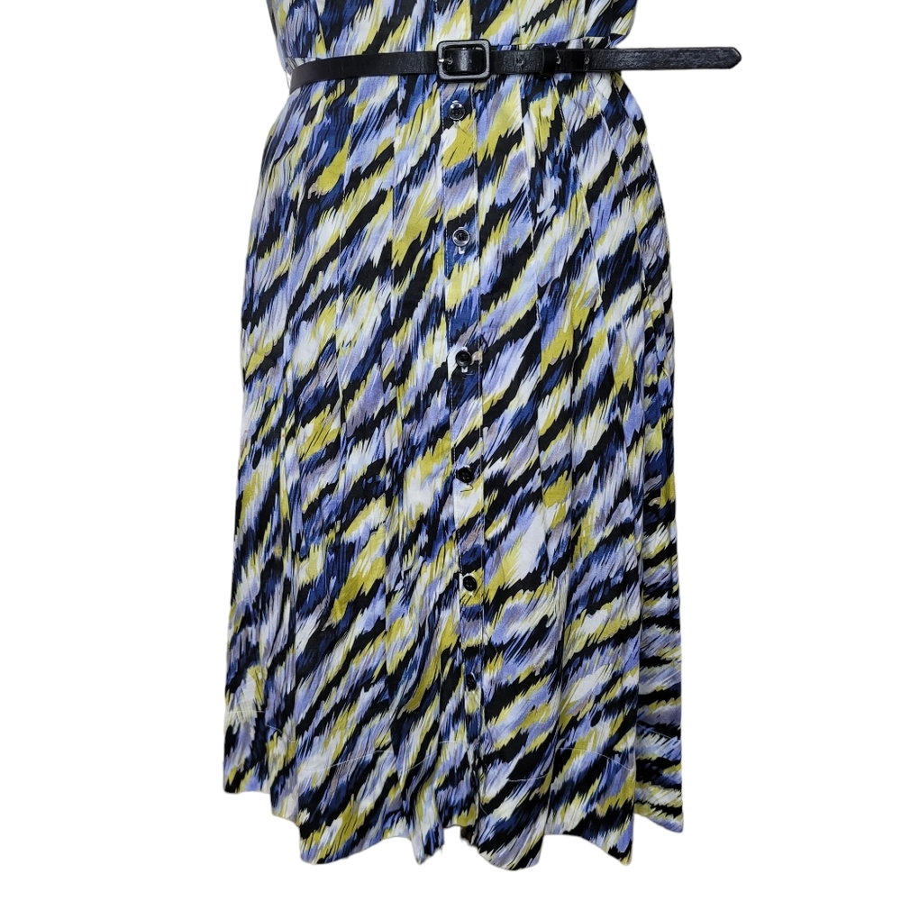 Alfani Multicolored Collared Button Front Striped… - image 3